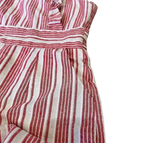 Lulus S Sleeveless Emilia Rae White and Red Striped Ruffle Culotte Jumpsuit - Picture 16 of 16